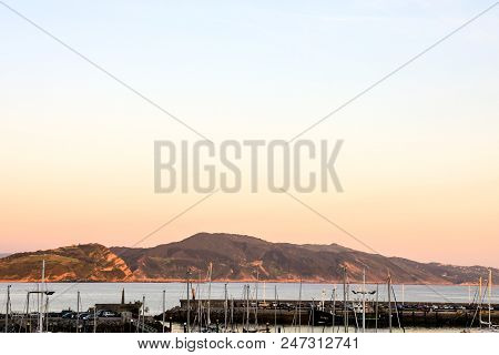 Photo Picture Landscape In Town Of Getaria Basque Country Spain