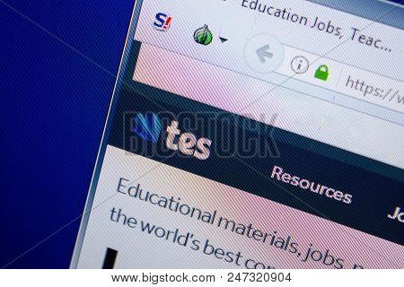 Ryazan, Russia - June 26, 2018: Homepage Of Tes Website On The Display Of Pc. Url - Tes.com