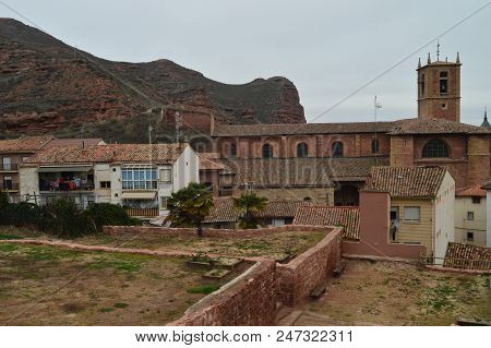 View Of The Church Of The Cross Of Najera From The Height Of Its Ancient Castle Completely Removed. 