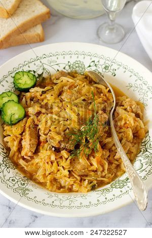 A Traditional Dish Of Some European Countries Is Bigos Made From Cabbage, Other Vegetables And Meat.