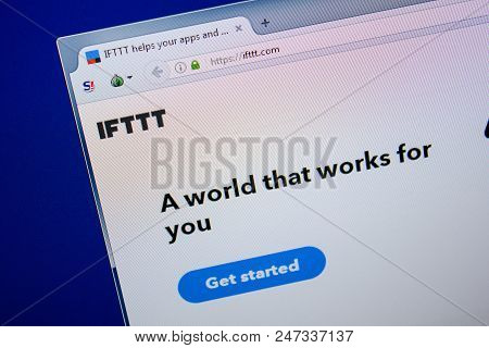 Ryazan, Russia - June 26, 2018: Homepage Of Ifttt Website On The Display Of Pc. Url - Ifttt.com