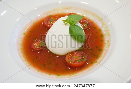 Version Of Caprese Salad With Cherry Tomatos