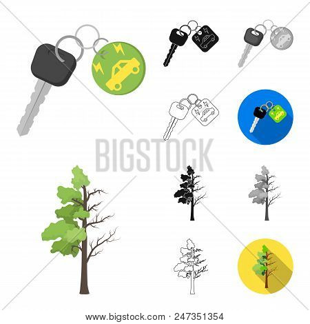 Bio And Ecology Cartoon, Black, Flat, Monochrome, Outline Icons In Set Collection For Design. An Eco