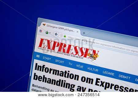 Ryazan, Russia - June 26, 2018: Homepage Of Expressen Website On The Display Of Pc. Url - Expressen.