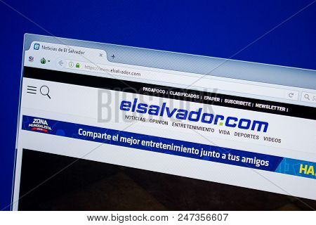 Ryazan, Russia - June 26, 2018: Homepage Of Elsalvador Website On The Display Of Pc. Url - Elsalvado