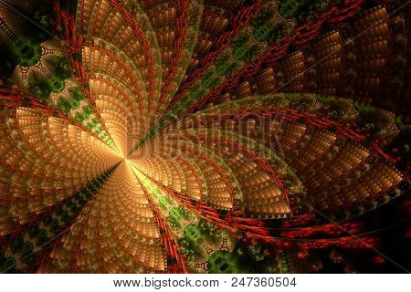 Fractal Pinnate   Pattern  -  Fracta Orange  Art