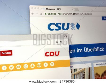 Berlin, The Netherlands - June 29, 2018: Official Websites Of German Unofficial Political Union Part