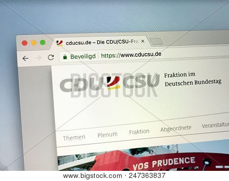 Berlin, Germany - June 29, 2018: Official Website Of Two Combined German Political Parties The Chris