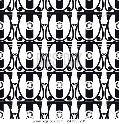Tylish Art Deco Style Scales Ornament. Seamless Vector Pattern