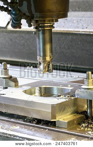 Square Industrial Metal Mold/blank Milling. Metalworking, Mechanical Engineering, Lathe, Milling And