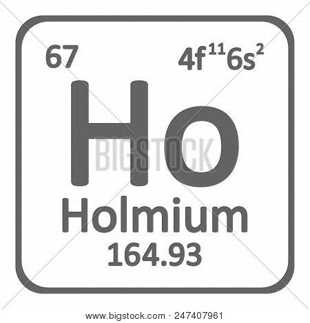 Periodic Table Element Holmium Icon On White Background. Vector Illustration.