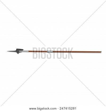 Halberd Pole Weapon On White Background. 3d Illustration