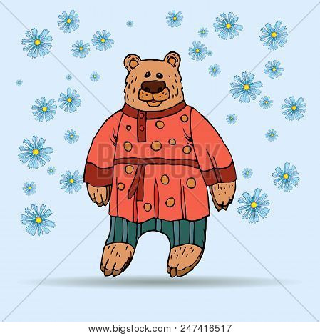 Russian Bear, A National Character In A Suit. A Symbol Of Russian Power, A Hero Of Russian Fairy Tal
