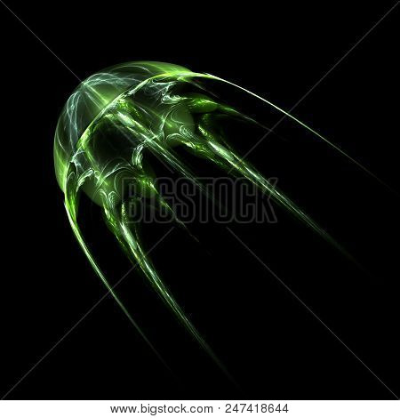 Green Clear Deep-sea Jellyfish - Fractal Art