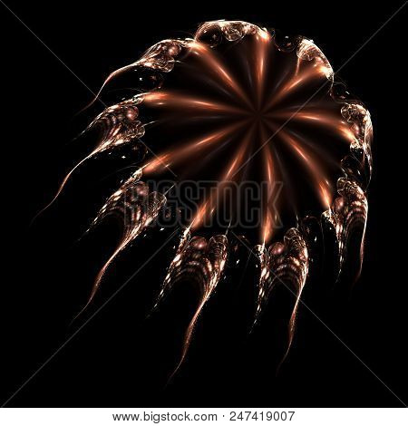 Clear Red Deep-sea Jellyfish - Fractal Art
