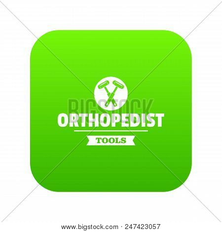 Orthopedic Tool Icon Green Vector Isolated On White Background