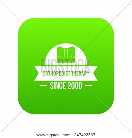 Orthopedic Therapy Icon Green Vector Isolated On White Background