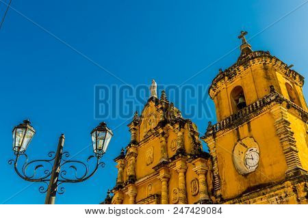 Leon, Nicaragua. February 2018. A View Of Cathedral Recoleccion In Leon Nicaragua