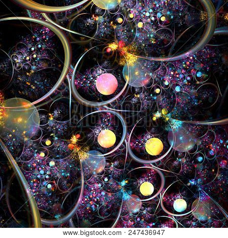 Fractal  Absract Swirl Sphere Background - Fractal Art