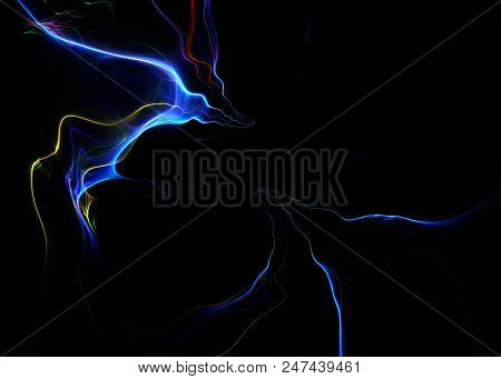 Shining  Flash Light Electric Discharge  Background - Fractal Art