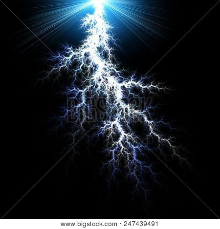 Shining  Flash Lightning Electric Discharge  Background - Fractal Art