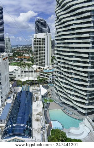Broadbeach Australia - March 13, 2018: Cityscape Gold Coast. Broadbeach Is A Suburb In The City Of G