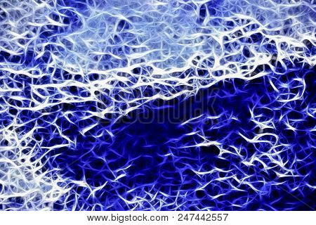 Abstract Deep Pattern Stripe Wave Color Level Blue And White For Background