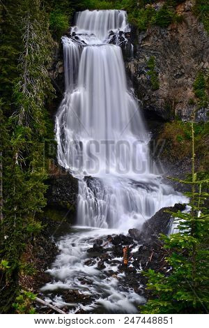 Beautiful Waterfalls In Garibaldi Park Near Whistler Village. Alexander Falls In Callahan Valley. Va