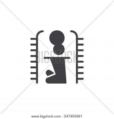 Heh Ancient Egyptian God Vector Icon. Filled Flat Sign For Mobile Concept And Web Design. Simple Sol
