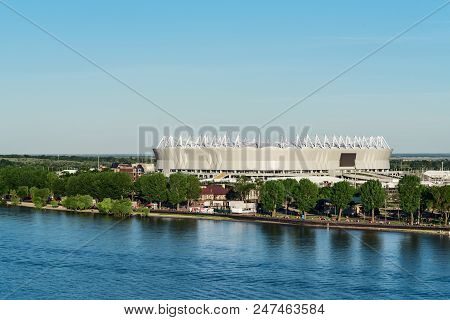 Rostov-on-don, Russia - June 7, 2018: View From River Of Rostov Arena Stadium For Football World Cup