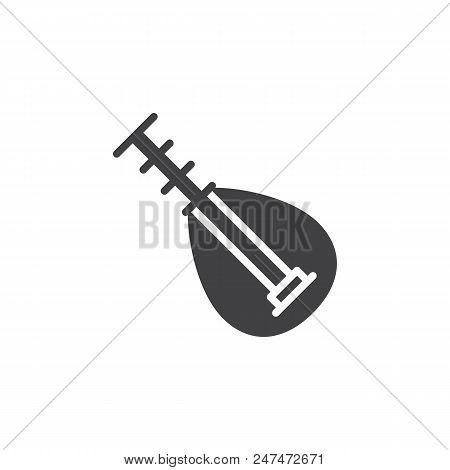 Biwa Music Instrument Vector Icon. Filled Flat Sign For Mobile Concept And Web Design. Traditional J