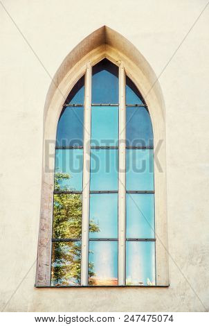 Old Window With Reflections, Spilberk Castle, Brno, Southern Moravia, Czech Republic. Architectural 