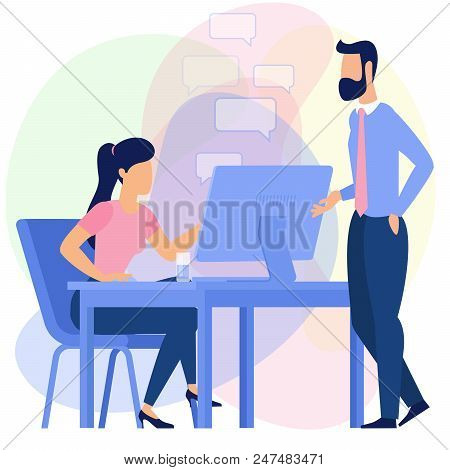Flat Design Business Traning Coaching And Education Communicating Ready To Animation Characters To C