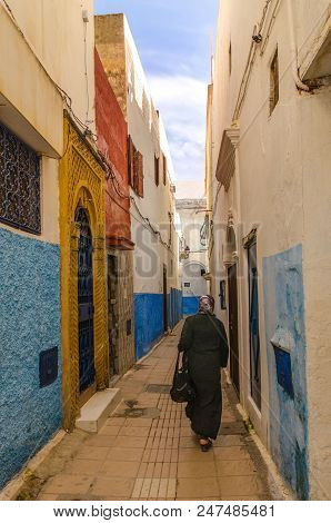 An Amazing City In Morocco, Rabat, Medina, Narrow Streets, Colorful Walls, Narrow Passage - Street, 