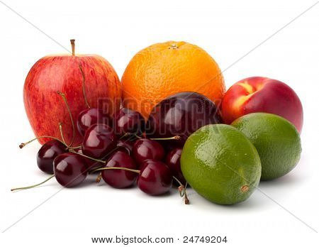 Fruit verscheidenheid geïsoleerd op witte achtergrond