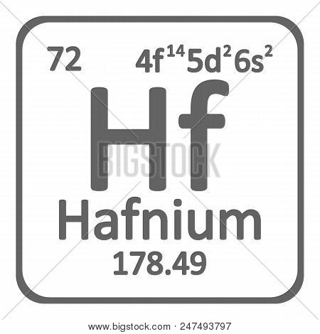 Periodic Table Element Hafnium Icon On White Background. Vector Illustration.