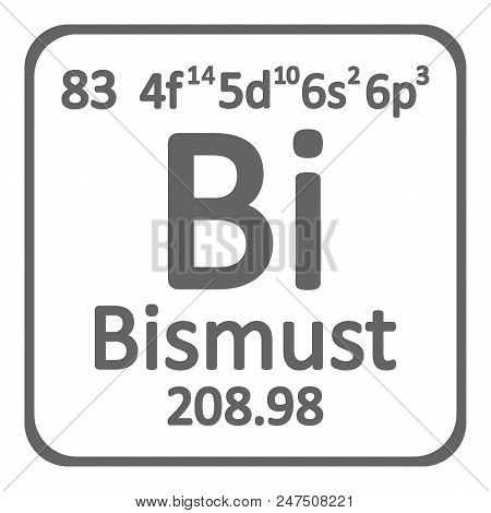 Periodic Table Element Bismuth Icon On White Background. Vector Illustration.
