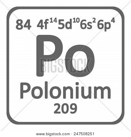 Periodic Table Element Polonium Icon On White Background. Vector Illustration.