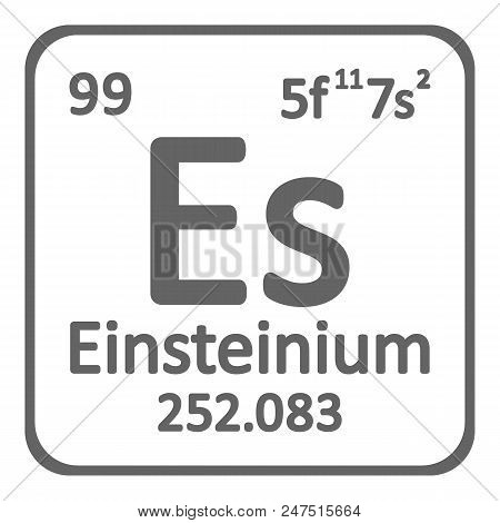 Periodic Table Element Einsteinium Icon On White Background. Vector Illustration.