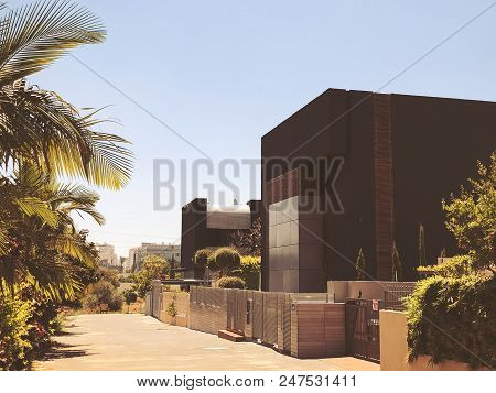Rishon Le Zion, Israel -  June 28, 2018: Private Modern Houses On The Streets In Rishon Le Zion, Isr