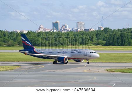 Saint Petersburg, Russia - June 20, 2018: The Airbus A320 Plane (vq-bcn) Of Aeroflot Airline On The 