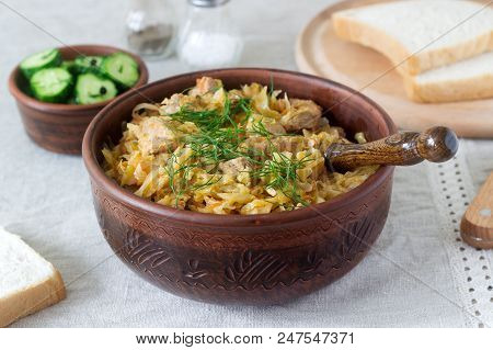 A Traditional Dish Of Some European Countries Is Bigos Made From Cabbage, Other Vegetables And Meat.