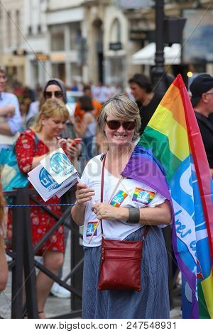 Paris, France-june 30, 2018 : The Participant Of Gay Pride Parade At Concorde Place In Paris, France