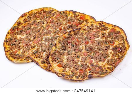 Traditional Delicious Turkish Foods; Turkish Pizza (lahmacun)