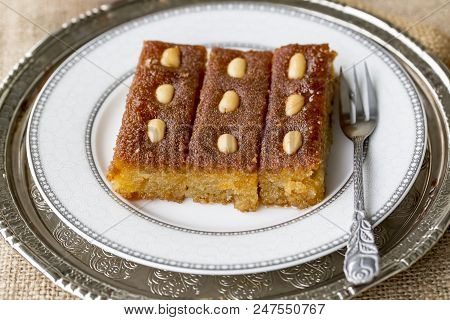 Traditional Delicious Turkish Desserts; Sambali Tatlisi. Turkish Cuisine.