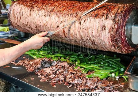 Traditional Delicious Turkish Foods; Doner Cag Kebab
