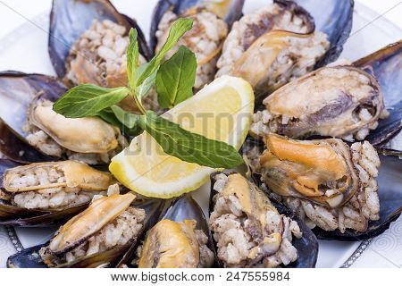 Seafood; Stuffed Mussels (midye Dolma), Mediterranean Cuisine