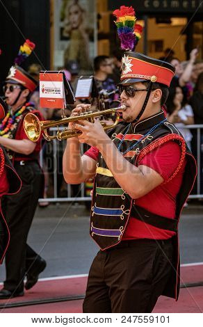 Gay Pride Parade In San Francisco - Lesbian Gay Band Marches