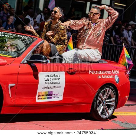 Gay Pride Parade In San Francisco - Jose Gutierez And Luis Camacho Ride As Special Guests