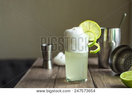 Egg Gin Fizz Cocktail